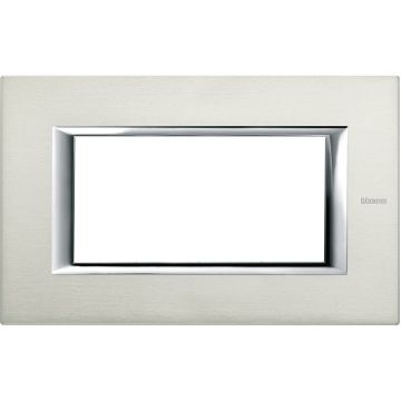 Bticino axolute - Plaque aluminium brossé 4 places HA4804XC 4P Bticino axolute - Plaque aluminium brossé 4 places HA4804XC 4P