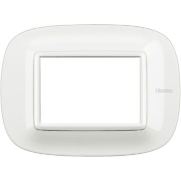 Bticino axolute - Plaque elliptique 3 modules 3P en métal Axolute blanc