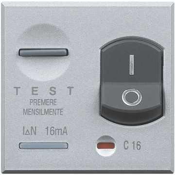 BTICINO axolute HC4305/16 - disjoncteur différentiel 1P+N 16A 10mA 2 modules