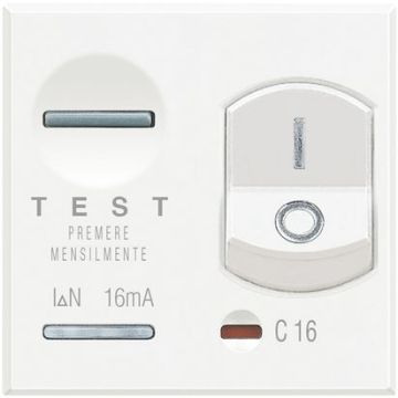 BTICINO axolute - disjoncteur différentiel 1P+N 10A 10mA 2 modules HD4305A10