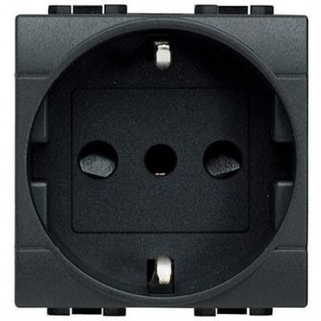 Bticino L4140 living international - Prise standard Schuko allemande/italienne P30 16A 250Vac anthracite