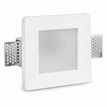 Support de spot encastré carré KOSOOM C1260FB avec verre opaque GU10 MR16