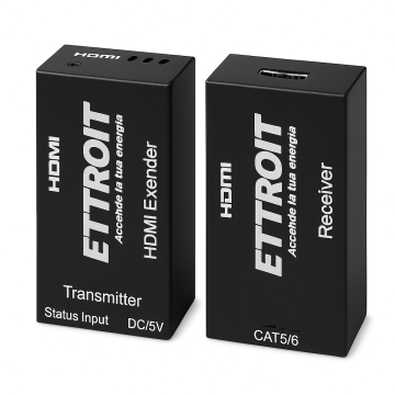 Extension HDMI 4K ETTROIT sur câble LAN 60 m, kit POE TX-RX UTP CAT6, boucle POC ET5003