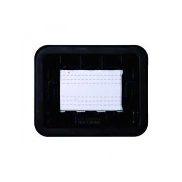 Plaque ETTROIT avec couvercle 3P IP55 boîtier hydrobox compatible avec Bticino Living couleur noir - LN2703