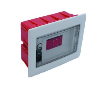 Tableau électrique encastré ETTROIT 8 modules IP40 avec porte transparente gris fumé - DB110908 Tableau électrique encastré ETTROIT 8 modules IP40 avec porte transparente gris fumé - DB110908
