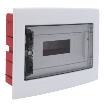 Tableau électrique encastré ETTROIT 12 modules avec porte transparente gris fumé IP40 - DB110912