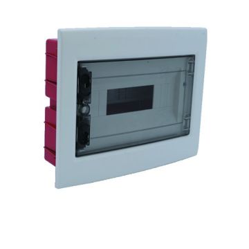 Tableau électrique encastré ETTROIT 18 modules IP40 avec porte transparente gris fumé RAL 7030 - DB110918
