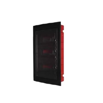 Tableau électrique encastré ETTROIT 24 modules IP40, noir avec porte fumée transparente - DB110924B Tableau électrique encastré ETTROIT 24 modules IP40, noir avec porte fumée transparente - DB110924B