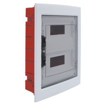 Tableau électrique encastré ETTROIT 24 modules IP40 avec porte transparente gris fumé RAL 7030 - DB110924 Tableau électrique encastré ETTROIT 24 modules IP40 avec porte transparente gris fumé RAL 7030 - DB110924