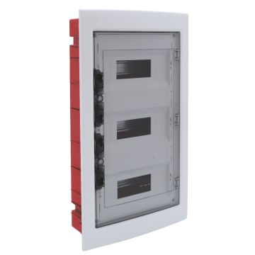 Tableau électrique encastré ETTROIT 36 modules IP40 avec porte transparente gris fumé RAL 7030 - DB110936 Tableau électrique encastré ETTROIT 36 modules IP40 avec porte transparente gris fumé RAL 7030 - DB110936
