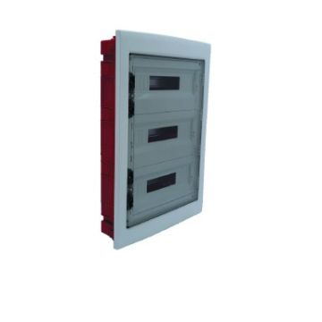 Tableau électrique encastré ETTROIT 54 modules IP40 avec porte transparente gris fumé RAL 7030 - DB110954