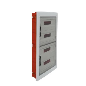 Tableau électrique encastré ETTROIT 72 modules IP40 avec porte transparente gris fumé RAL 7030 - DB110972 Tableau électrique encastré ETTROIT 72 modules IP40 avec porte transparente gris fumé RAL 7030 - DB110972