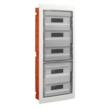 Tableau électrique encastré ETTROIT 90 modules IP40 avec porte transparente gris fumé RAL 7030 - DB110990 Tableau électrique encastré ETTROIT 90 modules IP40 avec porte transparente gris fumé RAL 7030 - DB110990