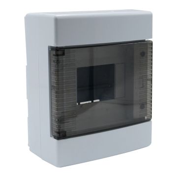 Tableau électrique mural ETTROIT 5 modules IP40 blanc RAL 91682 avec porte fumée transparente - DB111905