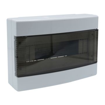 Tableau électrique mural ETTROIT 12 modules IP40 blanc RAL 91682 avec porte fumée transparente - DB111912 Tableau électrique mural ETTROIT 12 modules IP40 blanc RAL 91682 avec porte fumée transparente - DB111912