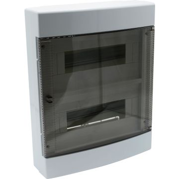 Tableau électrique mural ETTROIT 24 modules IP40 blanc RAL 91682 avec porte fumée transparente - DB111924