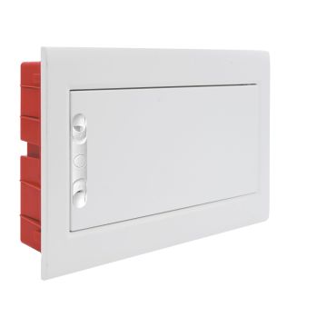 Tableau électrique encastré ETTROIT 18 modules IP40 avec porte pleine grise RAL 7030 - DB112918