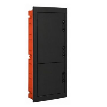 Tableau électrique encastré ETTROIT 90 modules IP40 avec porte pleine noire - DB112990B Tableau électrique encastré ETTROIT 90 modules IP40 avec porte pleine noire - DB112990B