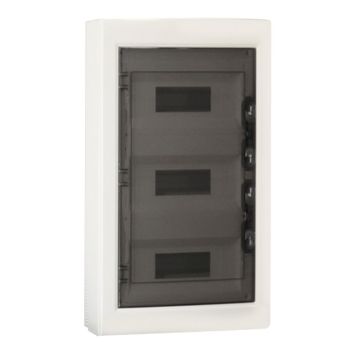 Tableau électrique mural ETTROIT 36 modules IP40, gris RAL 7030, avec porte transparente fumée - DB130936