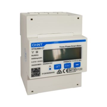 Compteur bidirectionnel CHINT DTSU666 meter avec prélèvement triphasé et données d&#39;entrée compteur d&#39;énergie pour système photovoltaïque DIN v-tac 11546