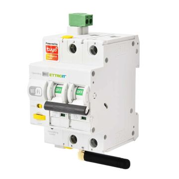 ETTROIT e-smart WIFI Interrupteur Thermique Magnétique 2P 230V 16A 6Ka TUYA 3 Modules DIN - ESR3216