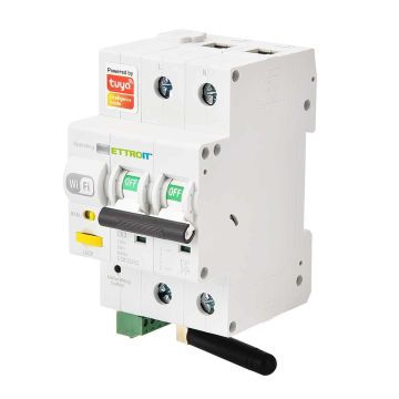 ETTROIT e-smart Interrupteur thermique magnétique 63A compteur d&#39;énergie 2P Tuya SmartWiFi - ESR3S263