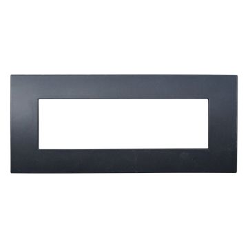 Plaque Ettroit VA83702 série Venus, 7 modules, plastique, noire, compatible avec la série Vimar Arkè