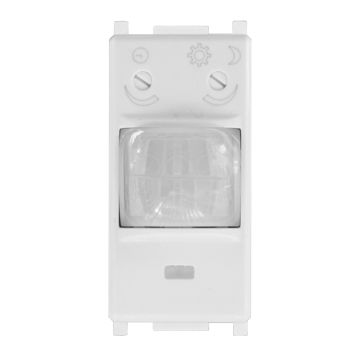 Module de détecteur de mouvement ETTROIT 1 blanc avec réglage de l&#39;heure et de la luminosité, compatible avec Vimar Plana – Réf. EV1800