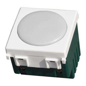 ETTROIT Projecteur de secours encastré à 2 modules LED 220 V 6000 K avec batterie et bouton marche/arrêt, compatible avec Vimar Plana – Réf. EV4201