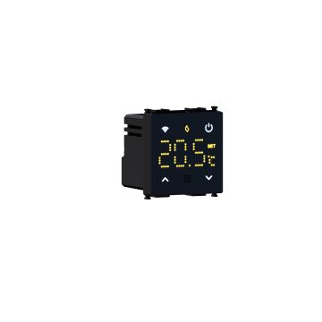 ETTROIT Smart Wi-Fi TUYA Chronothermostat, encastré, compatible avec les supports Vimar Plana, noir EVWFN4102
