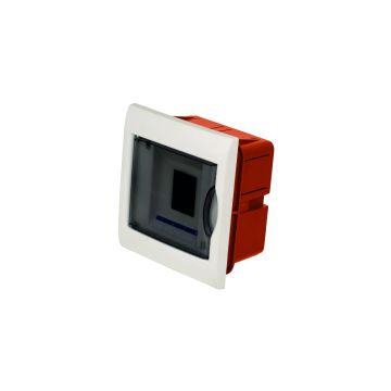 Tableau d'encastrement 4 modules avec cadre blanc et porte fumée 160x170x80mm IP40 FAEG - FG14304 Tableau d'encastrement 4 modules avec cadre blanc et porte fumée 160x170x80mm IP40 FAEG - FG14304
