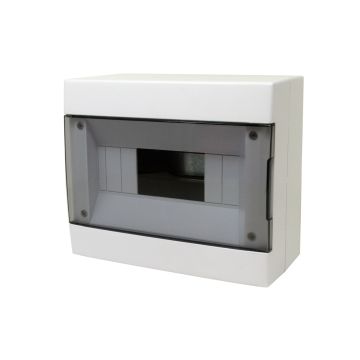 Tableau mural 8 modules blanc avec porte fumée 210x180x100mm IP40 FAEG - FG14408B Tableau mural 8 modules blanc avec porte fumée 210x180x100mm IP40 FAEG - FG14408B
