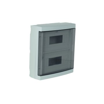 Tableau mural 24 modules gris RAL 7035 avec porte fumée transparente 280 x 300 x 106 IP40 FAEG - FG14424 Tableau mural 24 modules gris RAL 7035 avec porte fumée transparente 280 x 300 x 106 IP40 FAEG - FG14424