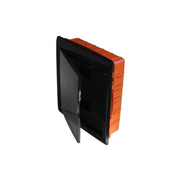 Tableau d'encastrement 24 modules avec cadre noir et porte fumée 315x365x80mm IP40 FAEG - FG14724 Tableau d'encastrement 24 modules avec cadre noir et porte fumée 315x365x80mm IP40 FAEG - FG14724
