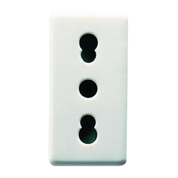 GEWISS GW20203 prise italienne bivalente 2P+T 16A 1 module, coloris blanc