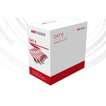 Câble réseau LAN HIKVISION Cat6 U/UTP 100 % cuivre pur 24 AWG gris DS-1LN6UZC0, rouleau de 305 m