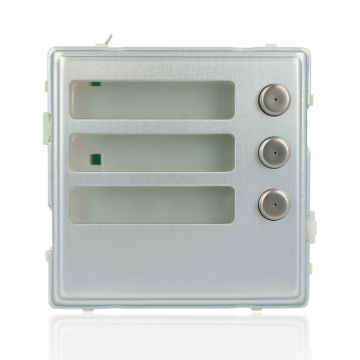 URMET 1148/13 - Module Sinthesi S2 en aluminium anodisé, trois boutons d'appel en acier poli URMET 1148/13 - Module Sinthesi S2 en aluminium anodisé, trois boutons d'appel en acier poli
