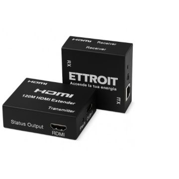 Extension HDMI 4K ETTROIT sur câble LAN 120 m, kit POE TX-RX UTP CAT6, boucle POC ET5004