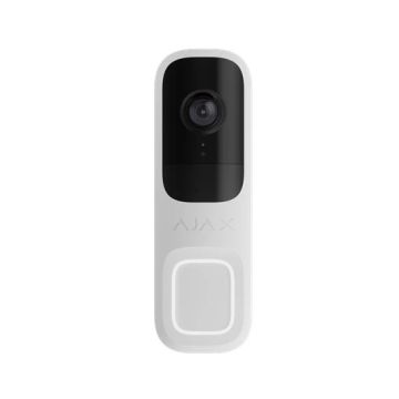 Sonnette vidéo intelligente Ajax DoorBell 4 MP, Wi-Fi, vision nocturne et audio bidirectionnel, pour une utilisation en intérieur, blanc 66390