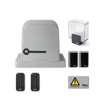 Kit NICE ROBUS RBS600BDKCE pour automatisation de portail coulissant 600 kg 24 V avec unité de commande RBS