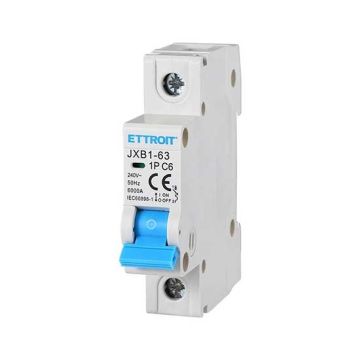 Interrupteur thermique magnétique 1P 6A 220V 6Ka 1 module DIN Ettroit JX110660