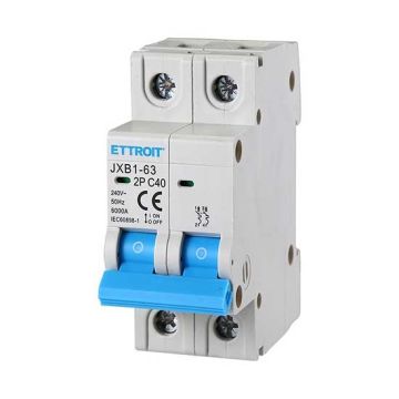 ETTROIT Interrupteur magnétothermique automatique 2P 40A 220V 2 modules DIN JX124060