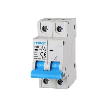 ETTROIT Interrupteur magnéto-thermique automatique 2P 6A 220V 2 modules DIN - JX120660