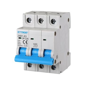 Ettroit JX132560 Disjoncteur automatique 3P 25A 380V 6kA 3 modules DIN