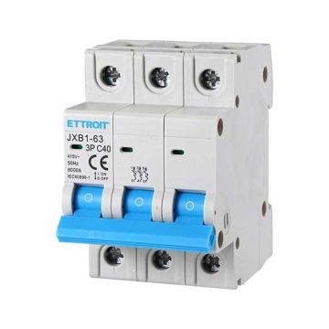 ETTROIT JX134060 Disjoncteur automatique 3P 40A 380V 6kA 3 modules DIN