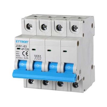 ETTROIT Interrupteur magnéto-thermique automatique 4P 25A 6KA 380V 4 modules DIN JX142560