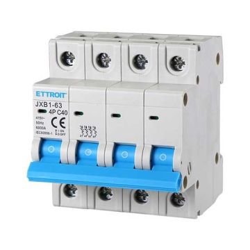 ETTROIT Interrupteur magnéto-thermique automatique 4P 40A 380V 6kA 4 modules DIN JX144060