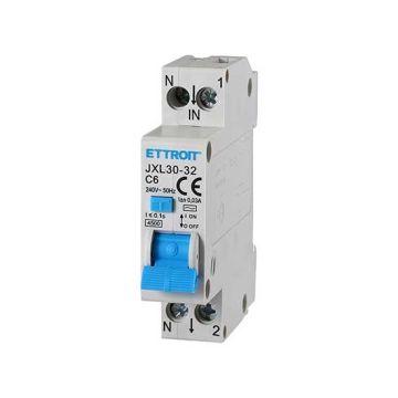 Disjoncteur différentiel 1P+N 6A 220V 4,5kA 30mA 220V 1 Module DIN Ettroit JX250640