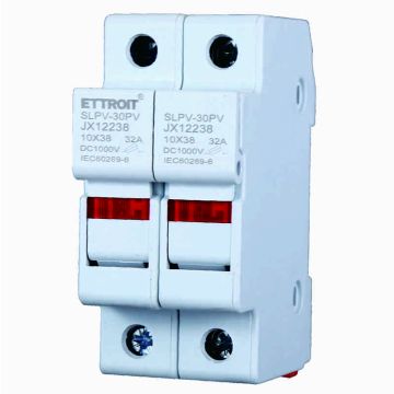 ETTROIT JX12238 Support pour fusibles cylindriques Base RT18-32 2P DIN 10 x 38mm AC/DC