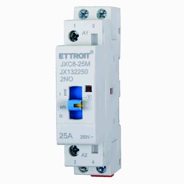 ETTROIT JX132250 Contacteur AC domestique 2P 25A 220V 50Hz 2NO DIN avec interrupteur de commande manuel